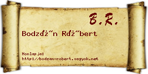 Bodzán Róbert névjegykártya