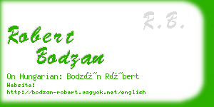 robert bodzan business card